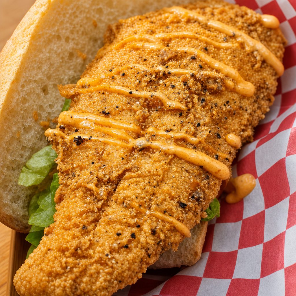 Fried or Blackened Catfish Po'boy.