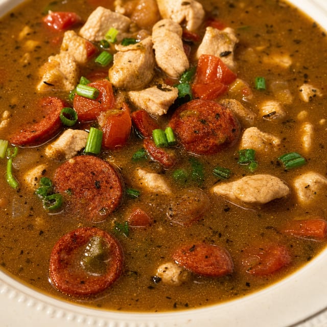 Chicken & Sausage Gumbo.